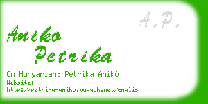 aniko petrika business card